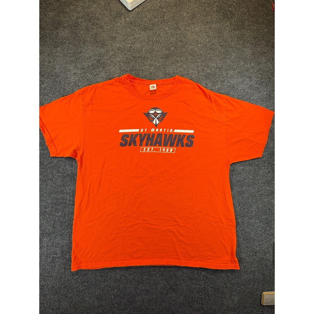 Fruit of the Loom UT Martin Skyhawks Orange Graphic T-Shirt Mens XL 1151